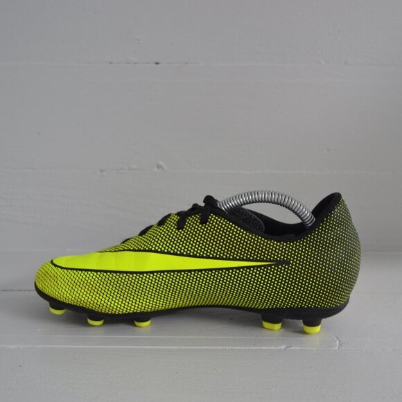 Nike FG Soccer Cleats Neon Yellow Green Kid's 4.5 Bravata II Black Athletic - Picture 6 of 8